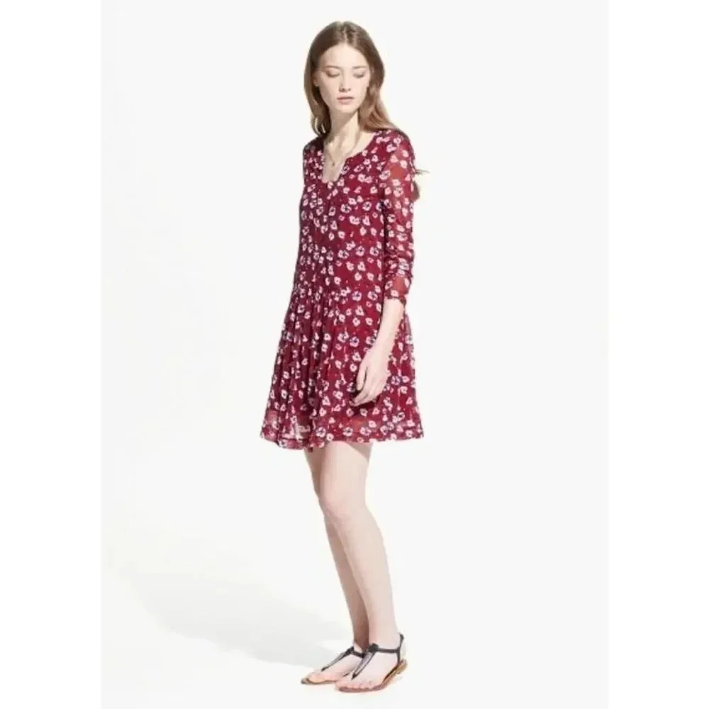 MNG by Mango Women's Floral Print Short Dress Size Medium (6) Multicolor